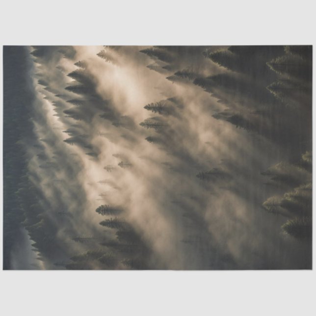 Decoupage Paper – Misty Forest Sunrise | Tranquil  (Front)