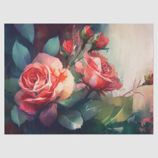 Decoupage Paper, Wrapping- Enchanted Rose Garden 3 Tissue Paper