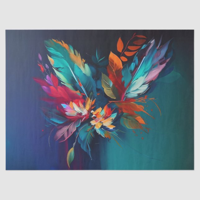 Decoupage paper, Wrapping  - Floral Kaleidoscope 1 Tissue Paper (Front)