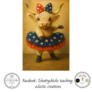 Decoupage Patriotic Highland Ballerina Tutu  Tissue Paper