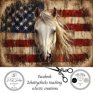 Decoupage Patriotic Horse American Flat 250th Tissue Paper