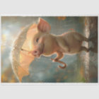 Decoupage Pig Singing in the Rain Umbrella 