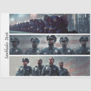Decoupage Police Tribute Handsaws  Tissue Paper