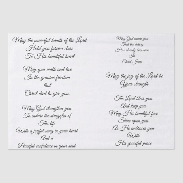 Decoupage Prayer Tissue Paper (Front)