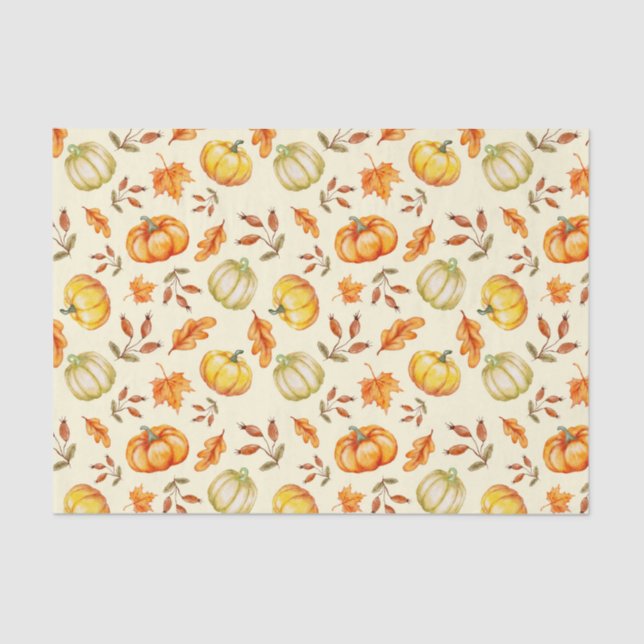 Decoupage Pumpkins Halloween Thanksgiving Tissue Paper (Front)