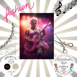 Decoupage Punk Rocker Pink Tissue Paper