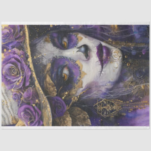 Decoupage Purple Lady Day of Dead Tradition  Tissue Paper