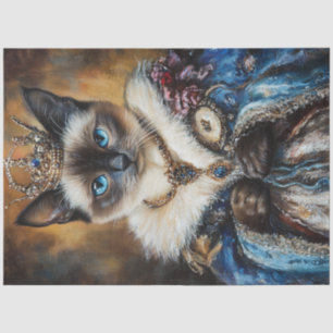 Decoupage Queen Siamese Cat  Tissue Paper