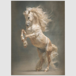 Decoupage Rearing Palomino Horse Tissue Paper