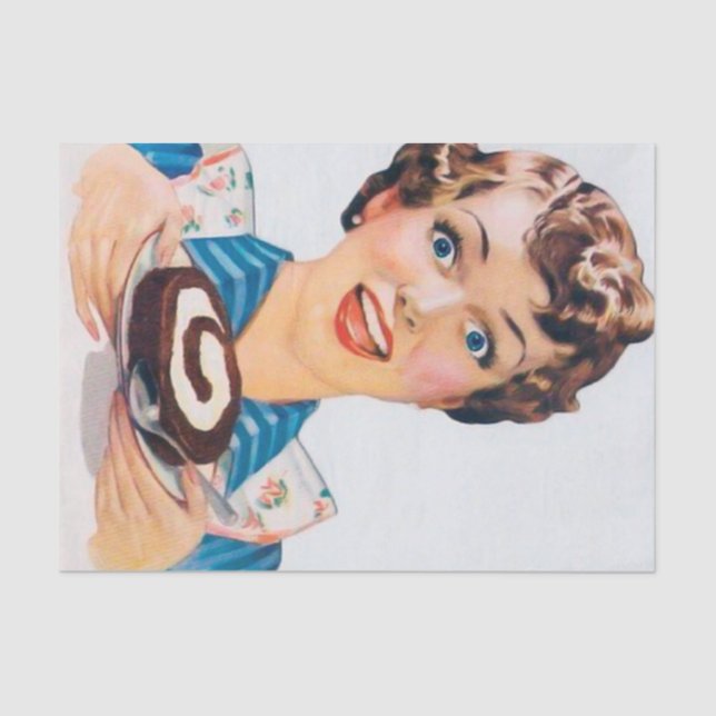 decoupage retro vintage lady cake baking tissue paper (Front)