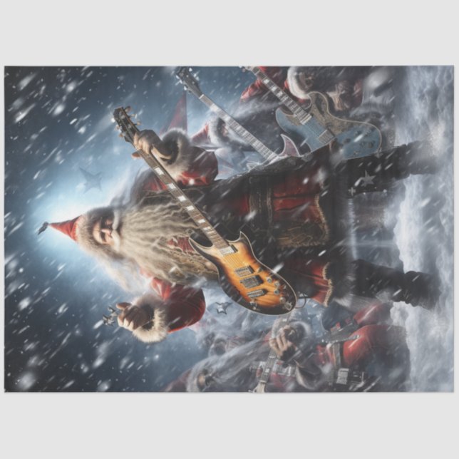 Decoupage Rock N Roll Santa Claus  Tissue Paper (Front)