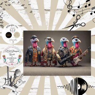 Decoupage Rockstar Turkey Quartet Band Tissue Paper