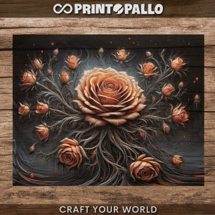 Decoupage - Roses constellation -  Tissue Paper