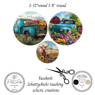 Decoupage Rustic Charm 12" 8" rounds  Tissue Paper