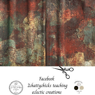 Decoupage Rusty Tin Weathered Metal Tissue Paper