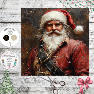 Decoupage Santa as a Pirate Tissue Paper