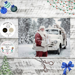 Decoupage Santa Clause Winter Wonderland Landscape Tissue Paper