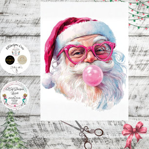 Decoupage Santa Holiday Sass Blowing Bubblegum  Tissue Paper