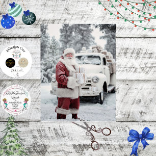 Decoupage Santa Snowy White Winter Wonderland  Tissue Paper
