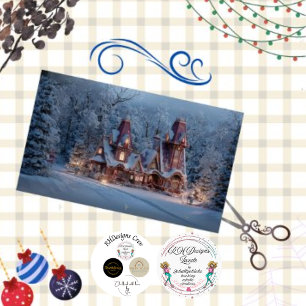 Decoupage Santa's Old Charm Irish Cottage  Tissue Paper