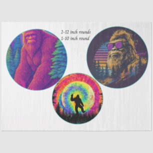 Decoupage Sasquatch 12 inch rounds & 10 inch round Tissue Paper