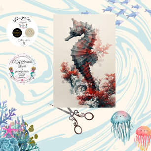 Decoupage Seahorse Marine Botanical Elegance  Tissue Paper