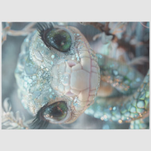 Decoupage Shimmering Lizard Snake Creature  Tissue Paper