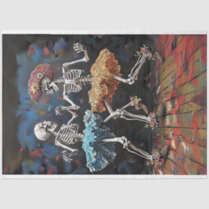Decoupage Skeleton Couple Dancing Day of Dead Tissue Paper