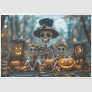 Decoupage Skeleton Family Tissue Paper