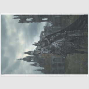 Decoupage Skeleton Gothic King Black Horse  Tissue Paper