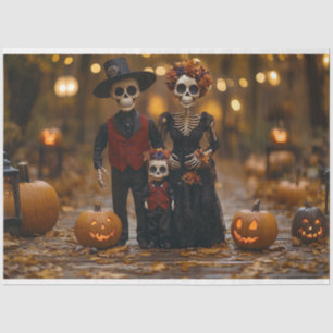 Decoupage Skeleton Grandpa Grandma Bones & Tommy Tissue Paper