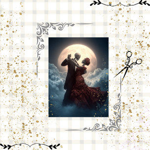 Decoupage Skeleton Moonlight Waltz Dance Tissue Paper