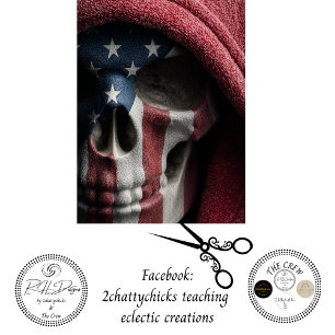 Decoupage Skull American Flag USA Themed Tissue Paper