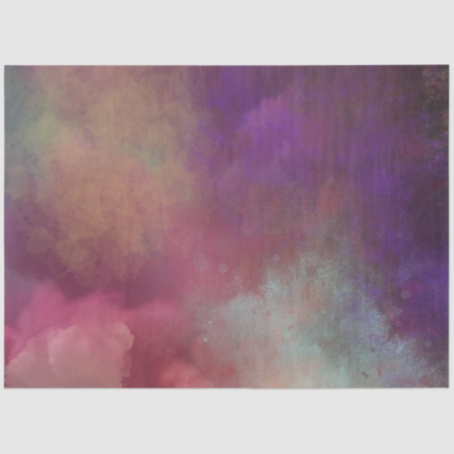 Decoupage Smoky Faux Finish Golden Yellow Purple  Tissue Paper (Front)