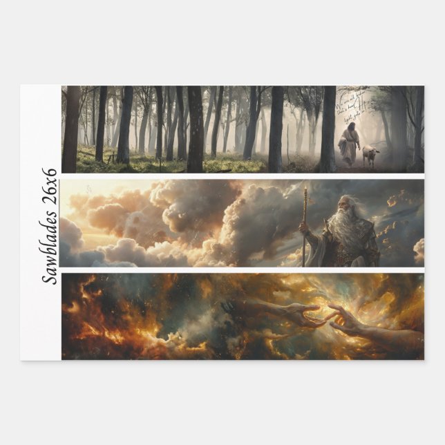 Decoupage Spiritual Journey 26x6 Handsaws  Wrapping Paper Sheet (Front 2)