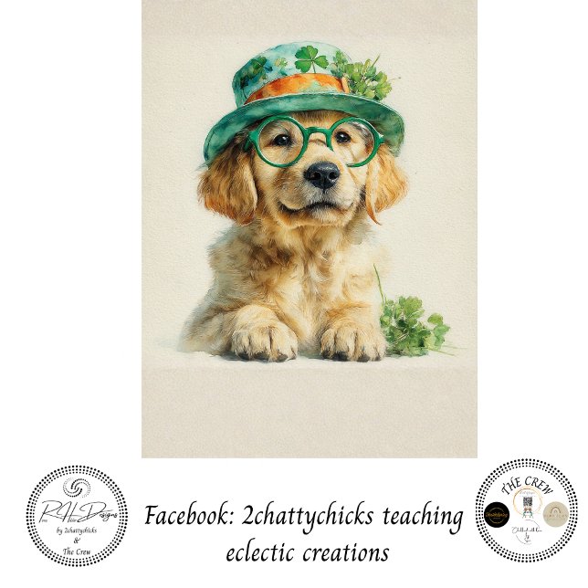 Decoupage St. Patrick's Day Golden Retriever  Tissue Paper (Creator Uploaded)