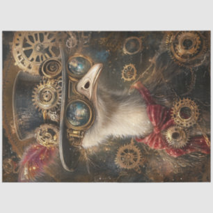 Decoupage Steampunk Adorned Ostrich  Tissue Paper
