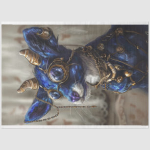 Decoupage Steampunk Blue Azure  Tissue Paper