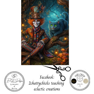 Decoupage Steampunk Forest Trickster Magical Cat Tissue Paper