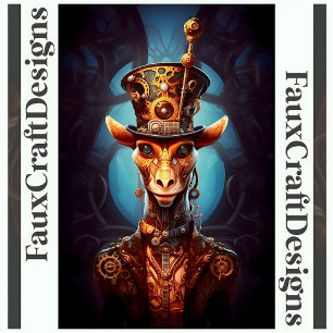 Decoupage Steampunk Funky Giraffe Hat Faux Ink 035 Tissue Paper