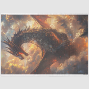 Decoupage Steampunk Majestic Dragon  Tissue Paper