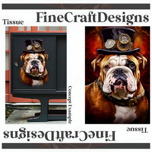 Decoupage Steampunk Regal British Bulldog Righ 111 Tissue Paper