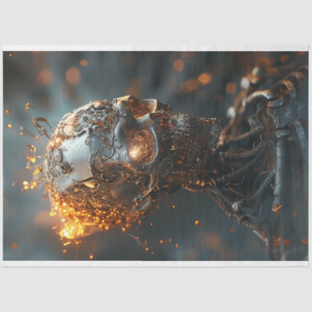 Decoupage Steampunk Skull Fantasy  Tissue Paper (Front)