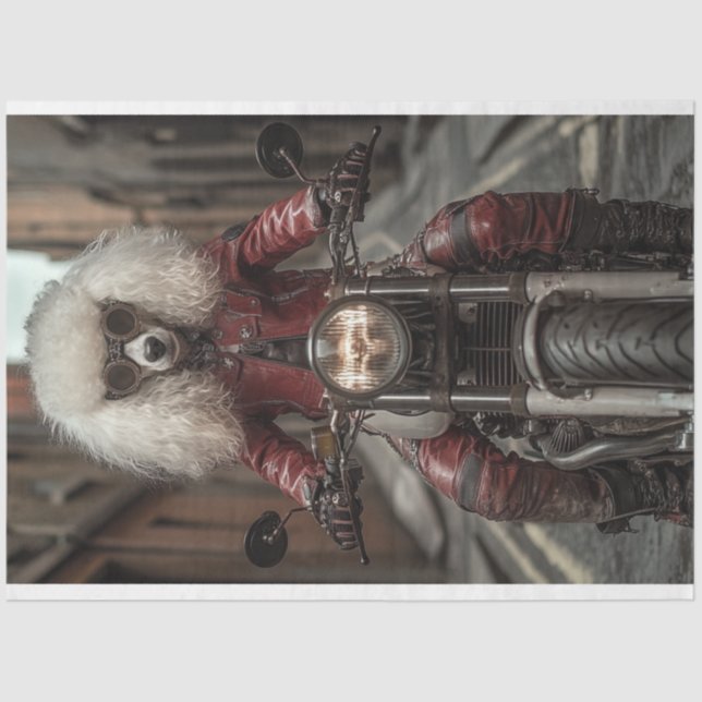 Decoupage Steampunk Standard Poodle Biker Tissue Paper (Front)