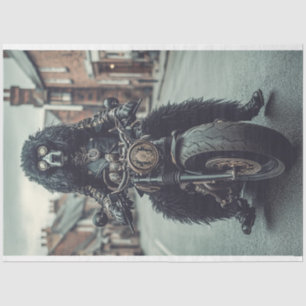 Decoupage Steampunk Standard Poodle Riding Bike  Tissue Paper