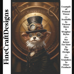 Decoupage Steampunk Train Loco Faux Mosaic 100 Tissue Paper