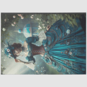 Decoupage Steampunk Vintage Victorian Garden Lady Tissue Paper