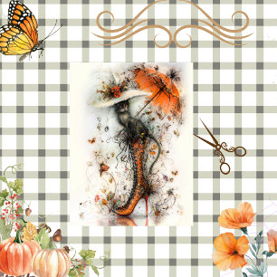 Decoupage Stiletto Whimsy Fall Feline Flair  Tissue Paper
