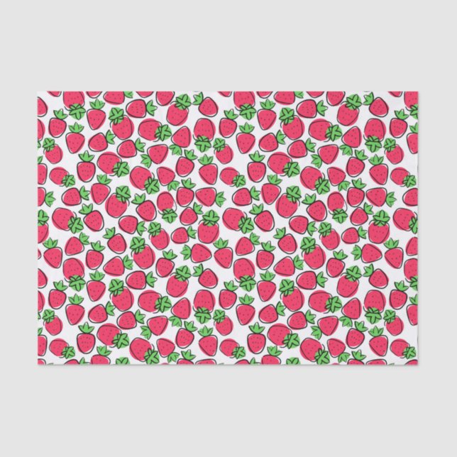 Decoupage Strawberries Birthday Party Shower Tissue Paper (Front)
