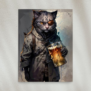 Decoupage - Stray urban cat with eye patch -  Tissue Paper